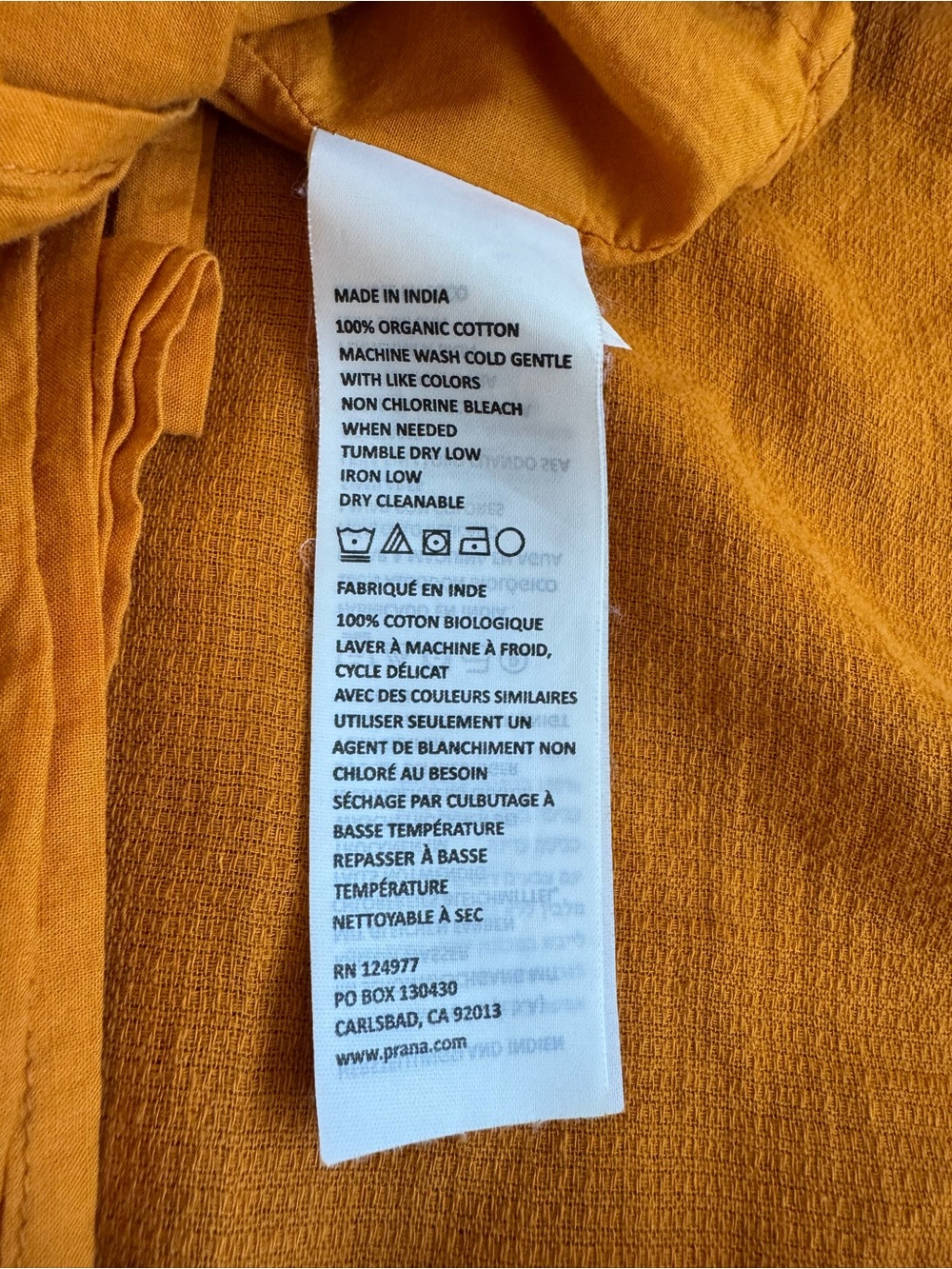 Prana 100% Organic Cotton Sleeveless Midi Dress in Mustard Yellow Size XL - Picture 10 of 10
